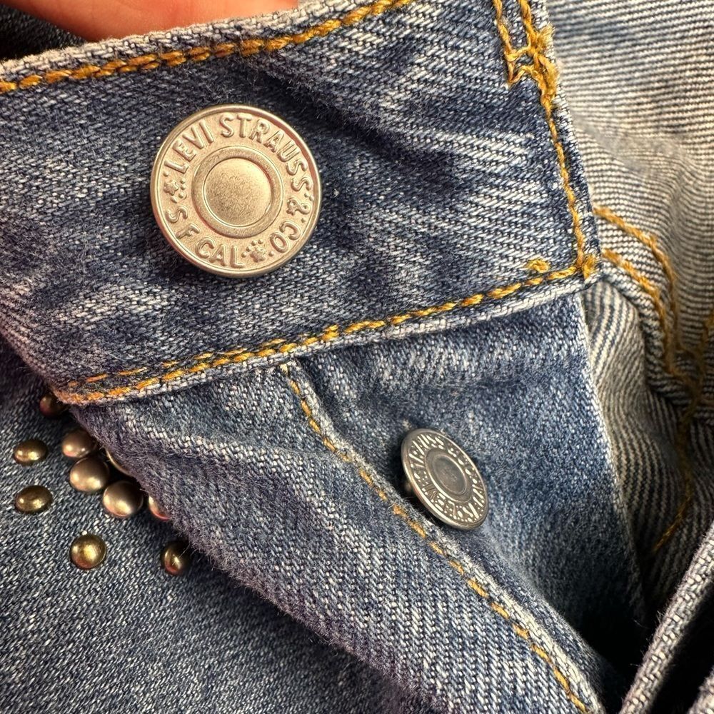 NWT REDONE LEVI'S RARE 70S STRAIGHT IN INDIGO STUD MSRP $625.00 - Picture 11 of 16